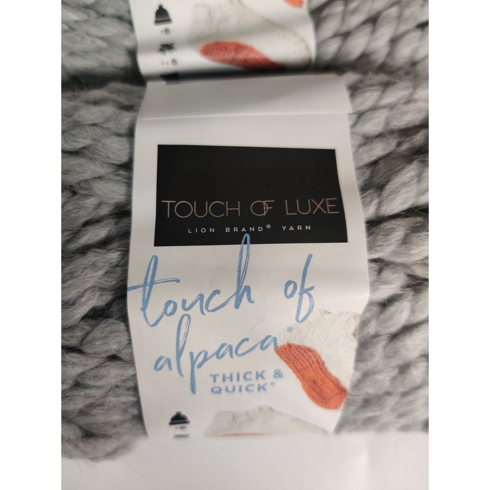 Touch Of Alpaca Thick & Quick Lion Brand Yarn Jumbo 7 Cement 3 pack Lot - Picture 7 of 11